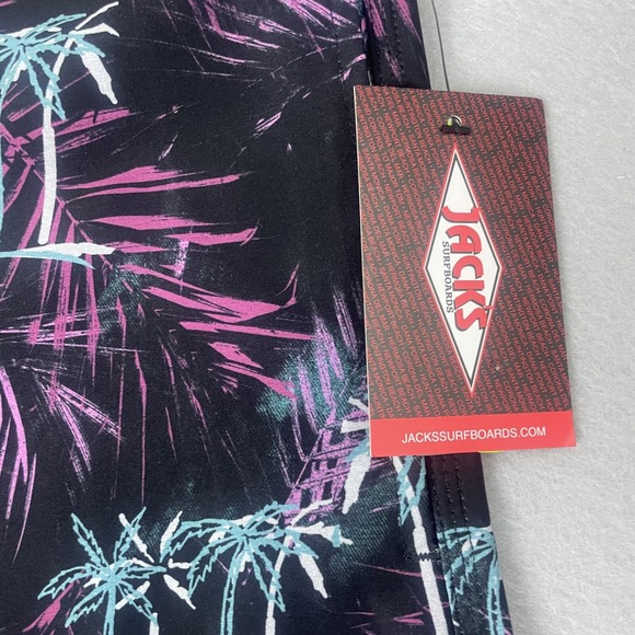 JACKS Surfboards Men's Palm Tree Print Swim Trunks Shorts Board Shorts Size 38 - Picture 9 of 16